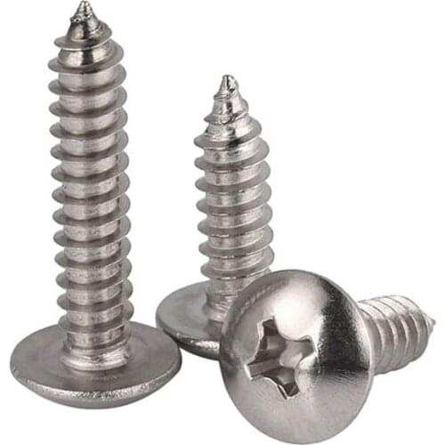 2-20Pcs M3 M4 M5 M6 316 Stainless Steel Phillips Truss Head Self Tapping Screws Cross Recessed Mushroom Head Wood Screws