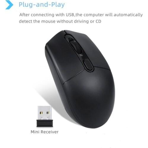 2.4GHz Universal Portable DPI Adjustable Wireless Mute Mouse Intelligent Power Saving Mode Office Desktop Computer Supplies
