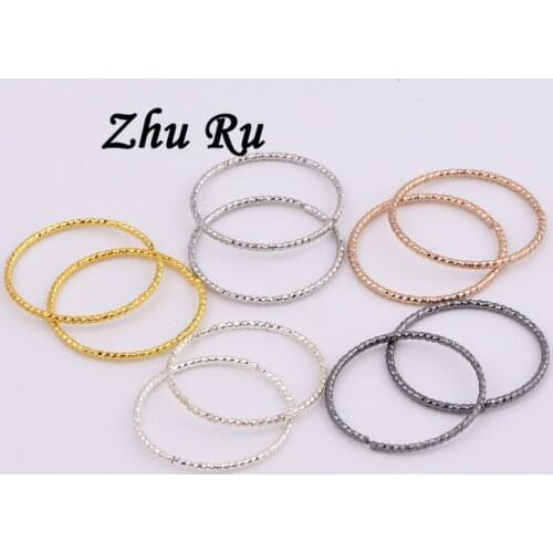20pcs ZHU RU 18MM Jewelry Making Can open and close Cut copper ring Charms For DIY Necklace Bracelet Choker Pendant Gift