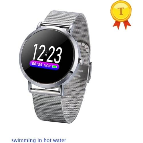 2019 IP68 waterproof smart watch with heart rate blood pressure men metal watch stainless steel smart band swimming in hot water