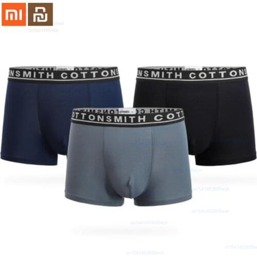 Xiaomi mijia cotton mens underwear 3 pcs antibacterial underwear boxer high elastic mid-rise shorts breathable comfort COTTONSM