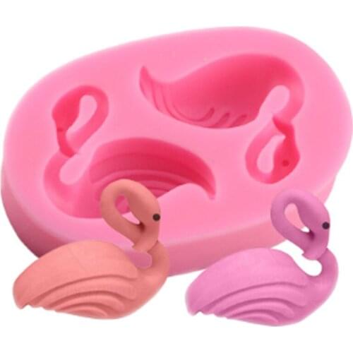 3D Flamingos Silicone Molds DIY Cupcake Topper Fondant Cake Decorating Tools Resin Polymer Candy Clay Chocolate Gumpaste Moulds