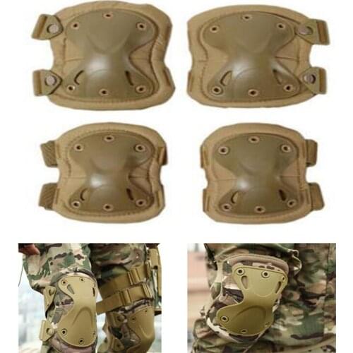4pcs Tactical knee pads and elbow pads CS outdoor mountaineering and cycling sports protective gear tactical knee pads