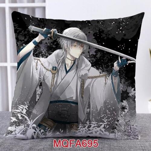 45X45CM Anime Game Touken Ranbu Online Pillow Covers Dakimakura Case 3D Print Double Sided Print Decorative Pillowcase Gifts TR6