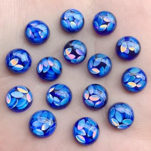 50pcs Glitter Filled Resin Round Flatback Cabochon DIY Phone/Craft Decoration 10mm -B830