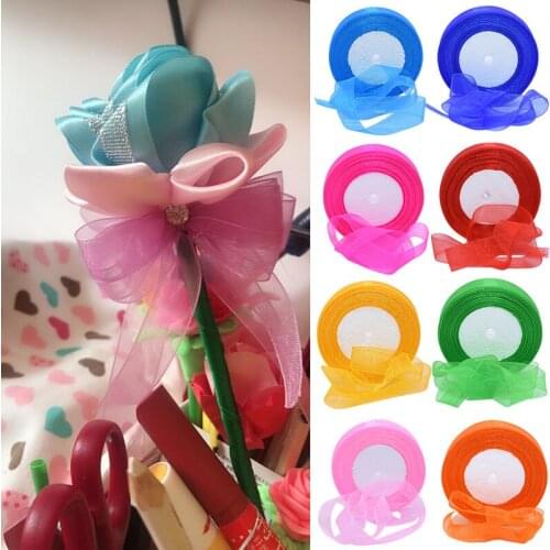 50yard/roll 20mm Organiza Ribbon Christmas Wedding Party Decoration DIY Craft Cake Gift Wrapping Decoration Organza Ribbon Roll