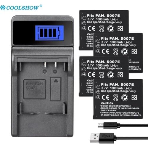 CGA-S007 S007E CGA S007 Battery For Panasonic Lumix DMC TZ1 TZ2 TZ3 TZ4 TZ5 TZ50 TZ15 1000mAh Camera Batterie