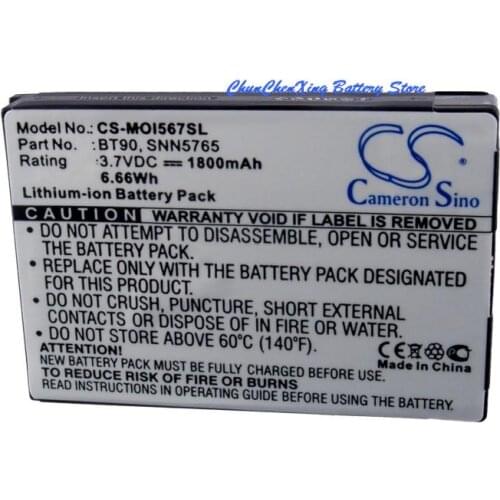Cameron Sino 1800mAh Battery BT90, SNN5759, SNN5765, SNN5826A for I576, Q9c, Q9e, RAZR VE20, Rival A455, ROKR Z6m, Z6tv