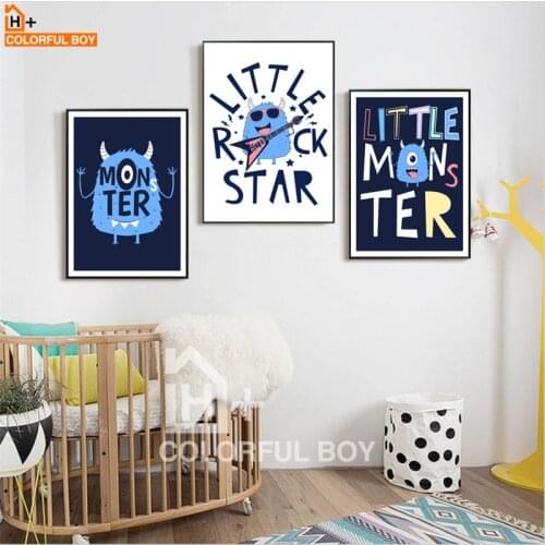 COLORFULBOY Little Nordic Wall Art Canvas Painting Posters And Prints Poster Nordic Style Kids Decoration Wall Pictures