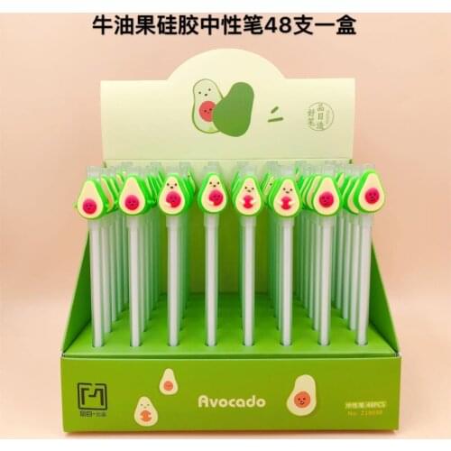 Ellen Brook 1 PCS Cute Cartoon Avocado Fruit Gel Pens Kawaii Stationery Material Office School Supplies Kids Gifts