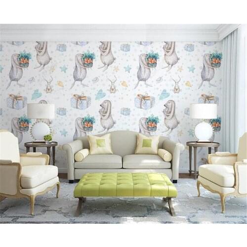 Milofi custom 3D photo wallpaper mural non-woven fabric hand-painted watercolor cartoon rabbit wallpaper wallpaper wall stickers