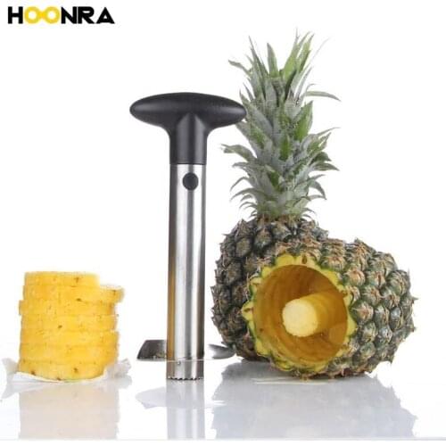 HOONRA 1Pcs Stainless Steel Pineapple Slicer Fruit Knife Peeler Pineapple Corer Cutter Spiral Vegetable Slicer Kitchen Tools
