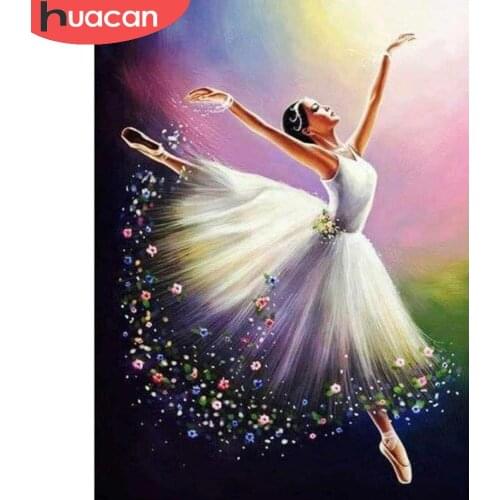 HUACAN Full Square/Round Drill Diamond Painting Ballet Dancer Embroidery Cross Stitch Handcraft Handmade Gift