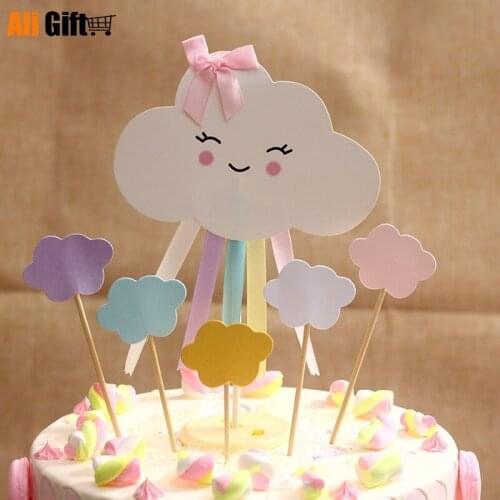 Hot Selling Baking Cake Decoration Large Smile Cloud Creative Decorating Card Insertor Birthday Party Dressing Arrangement