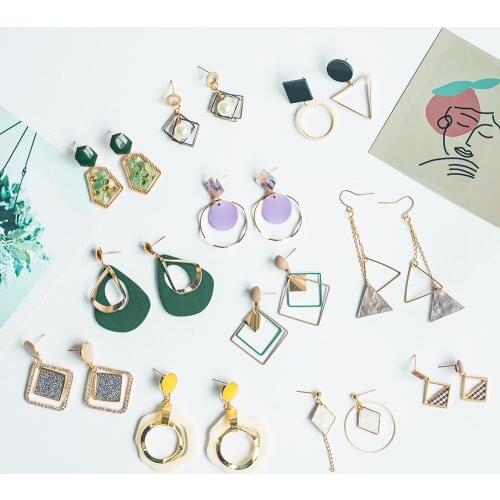 LOVR New Korean Acrylic Earrings for Women 2020 Fashion Jewelry Statement Geometric Party Drop Dangle Earrings Female kolczyki