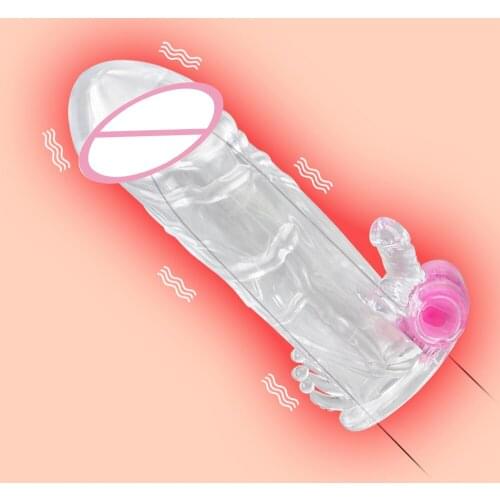 G-spot Cock Sleeve Adults Products Delayed Ejaculation Sex Toys For Men Penis Rings Reusable Condom Penis Sleeve Vibrator