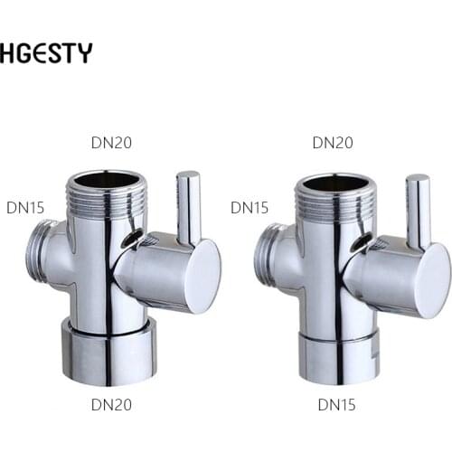 Copper 1/2" 3/4" Bathroom Shower Faucet T Adapter 3 Ways Shower Faucet Tee Connector Valve Tool For Toilet Bidet Diverter Valve