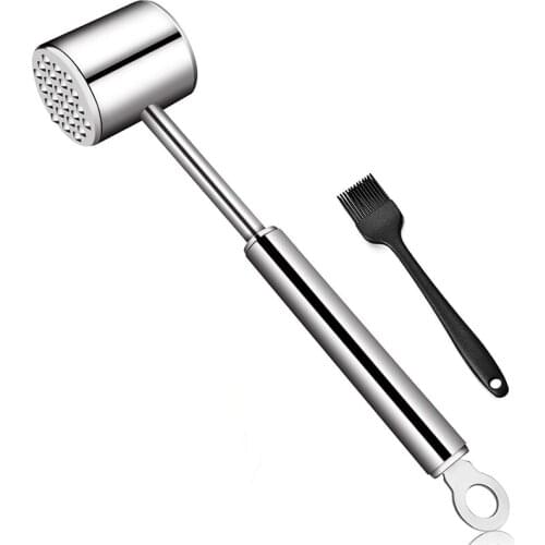 Meat Tenderizer Meat Tenderizer Hammer With Brush Double Sided Meat Mallet For Tenderizing Flattening Steak,Beef,Chicken