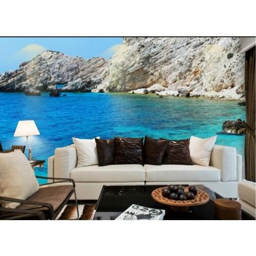 Custom 3d wallpaper murals Beach Landscape Nature Papel parede mural wallpaper Home Decoration Non woven roll