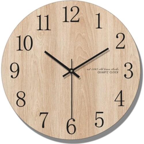 Wall Clock Wood Frame Silent Bedroom 3d Clock Big Wooden Wall Watches Home Decor Best Selling 2018 Products Modern Design 40B003