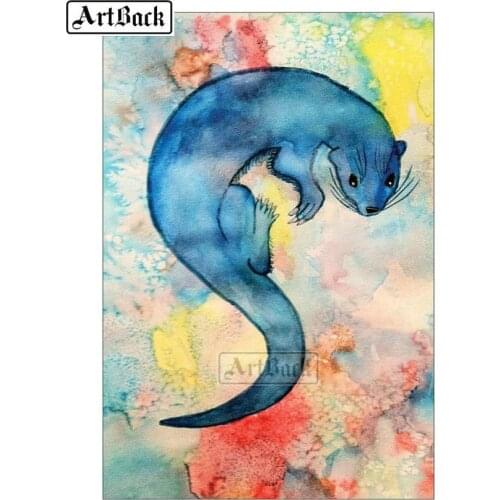 New 5d diy diamond painting seal watercolor animal mosaic full square drill diamond embroidery kit rhinestone decoration gift