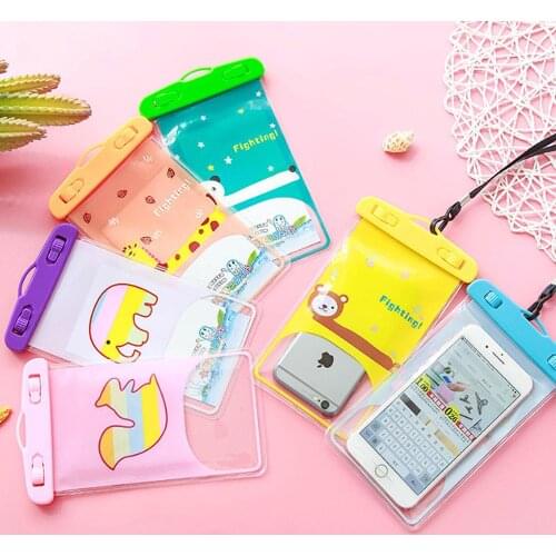 Creative Mobile Phone Waterproof Bag Colorful Animal PVC Sealed Camera Multfunctional Cartoon Cute Phone Case