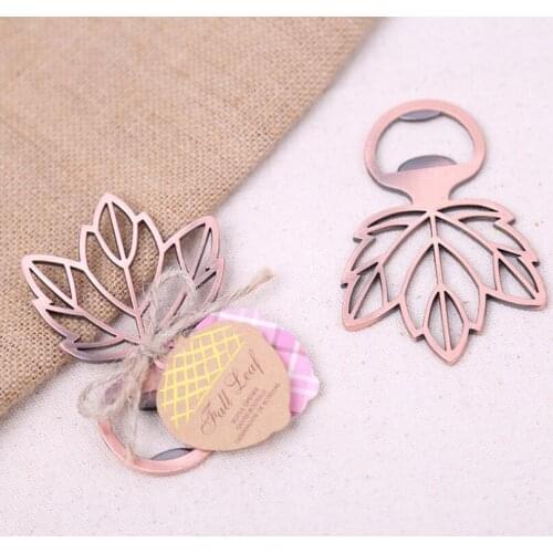 Autumn Themed Copper Leaf Bottle Opener Wedding Party Favors Souvenir Home Bar Tool LX4314