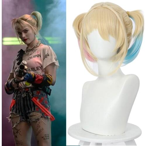 Birds of Prey Wig Ponytail Cosplay Halloween Fancy Party Mix Colour Hair Wigs