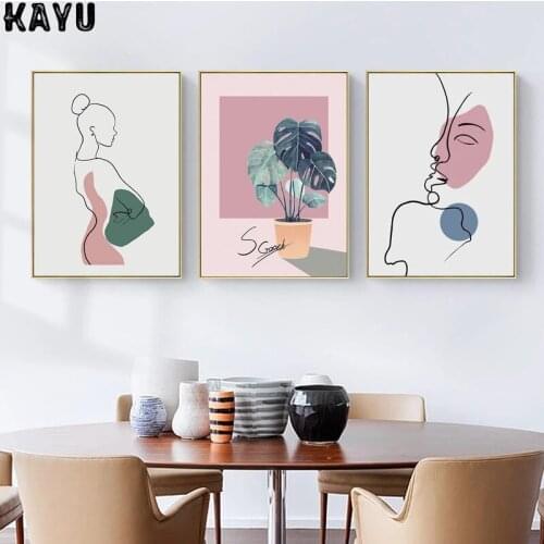 Niche Style Poster Nordic Mural Combination Sofa Background Wall Living Room Home Decoration Dining Room Frameless Art Paintings