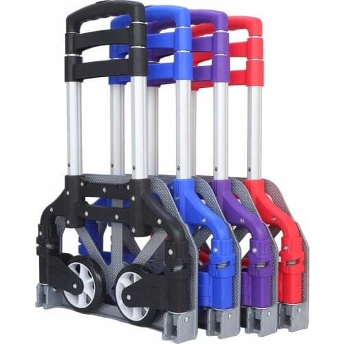 Outdoor Camping Seaside Shopping Aluminum Alloy Portable Trolley Foldable Loader Trailer Telescopic Type Light Luggage Carts