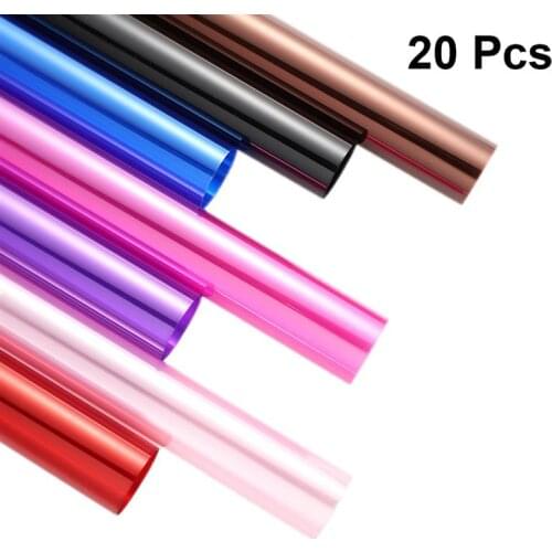 20pcs 60x60cm Clear Cellophane Wrap 7 Color Waterproof Cellophane Wrap for Flower Bouquet Wrapping Arts and Crafts Random Color