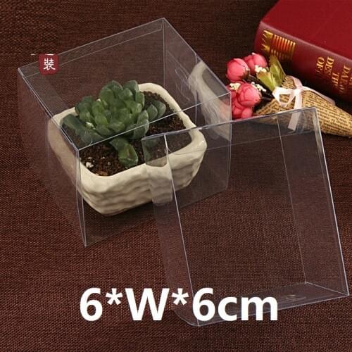6xWx6cm Square Clear Plastic PVC Boxes Toy Display Box Tea Food Packing Toys Wedding Party Favors BoxTransparent Waterproof