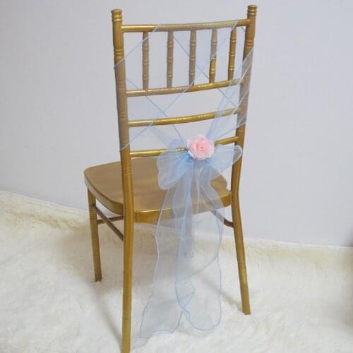 Romantic Organza Chair Sahes For Wedding Decoration Chair Bow band Christmas Birthday Banquet Chairs Decors Hotel Supplies