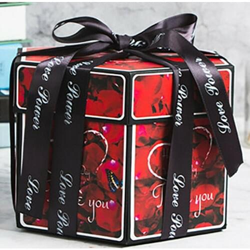 Hexagon Surprise Explosion Box DIY Handmade Scrapbook Photo Album Wedding Gift Box for Valentine Christmas Gift Boxes