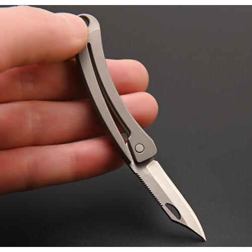 Titanium Alloy Folding Knife Mini Portable Keychain EDC Disassembly Express Knife Sharp Portable Folding Self-defense Knife