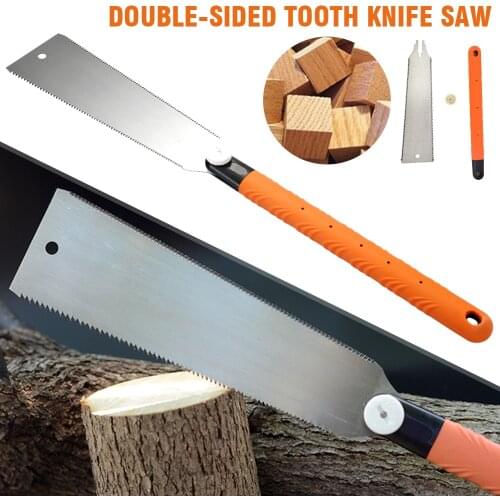 Ryoba Pull Saw Steel Teeth For Woodworking Hand Tool Bast Handle Durable Hand Flush Cut Ryoba Pull Spring Steel