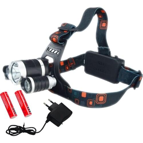 LED HeadLamp 13000LM XML-T6 2 x XPE Waterproof Headlight Head Light Fishing Lamp Lantern +2x 18650 Battery + EU / US Charger
