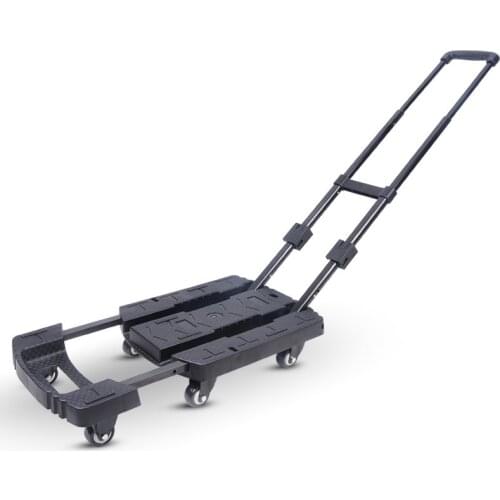 440lbs 360 Rotate Wheel Car Folding Luggage Cart Hand Truck for Car Travel Accessory Luggage Trailer Adjustable Chassis