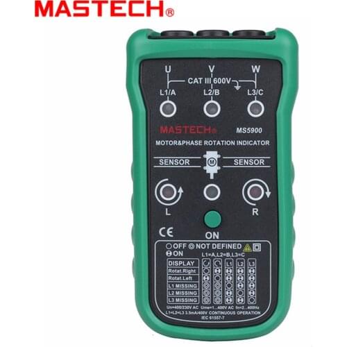 Mastech MS5900 3 Motor Meter Sequence Tester LED Field Rotation Phase Indicator