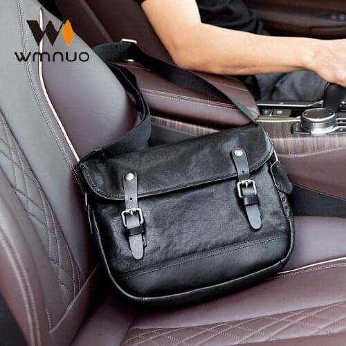 Wmnuo 2021 Crossbody Messenger Bag Men Cover Real Leather Cowhide Shoulder Bag Men Roomy Travel Phone Ipad Pouch Hot Sale