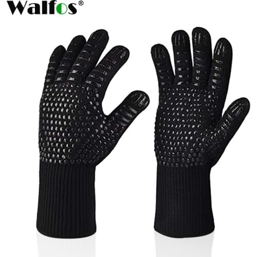 WALFOS Extreme Heat Resistant BBQ Gloves Grill Gloves Cooking Glove Oven mitt for kitchen baking tools
