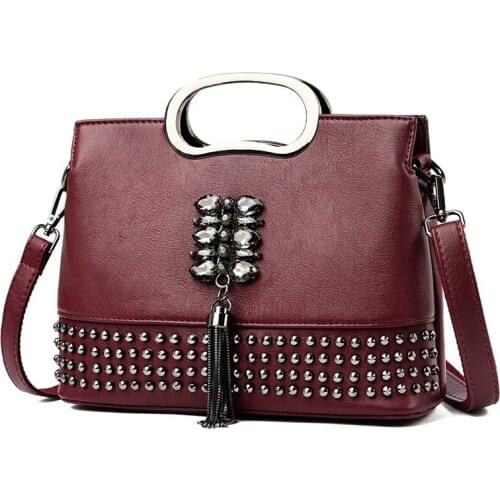 Tassel Purses And Handbags Luxury Designer Shoulder Bag Fashion Rivet Tote Bags For Women 2020 Luxury Handbags New Crossbody Bag