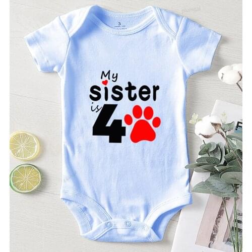 Newborn Girl Winter Clothes Children Jumpsuits Clothing for Babies My Sister Letter Printed Baby Rompers Boys Infant