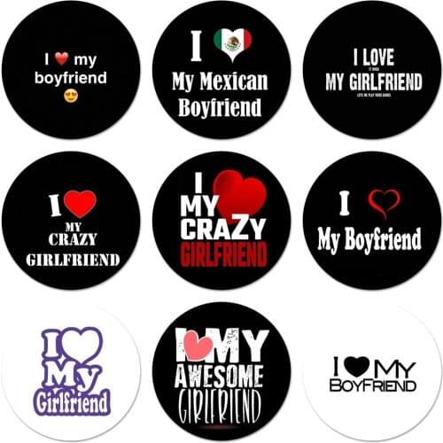 I Love My Girlfriend boyfriend Icons Pins Badge Decoration Brooches Metal Badges For Clothes Backpack Decoration