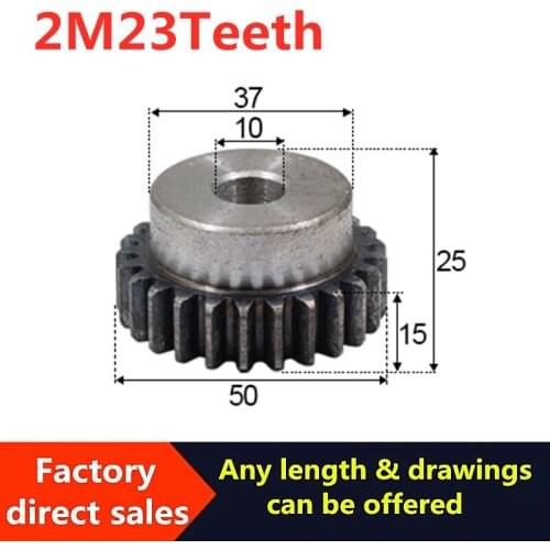 1PCS New Durable Convex Gear Pinion 2Module 23Teeth 10mm Hole Carbon Steel Convex Gear