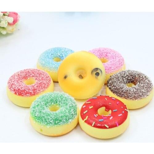 1PC Sensory Ball Interactive Stress Relief Ball Novelty Fidget for Autism Slow Bounce Donuts Kitchen Realistic Food G2AE