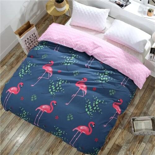 Flamingo Printed Blue Duvet Cover Quilt Cover Comforter Case 150x200cm 180x220cm 200x230cm 220x240cm Bedclothes Home Textile 1pc