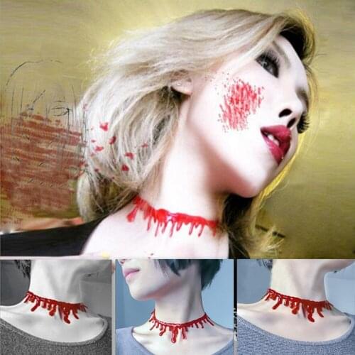 1PC Sexy Vampire Blood Necklace Holy Pure Handmade Creative Vampire Bloody Red Necklace For Hallowen Festival Decoration 1035C