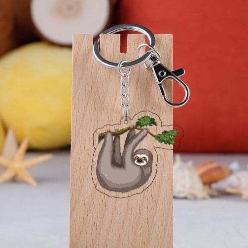 1pc Super CUte Animal koalas sloths acrylic pendant key chain Keyrings Llavero