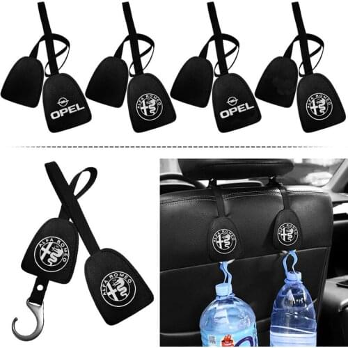 2pcs Car Badge Seat Back Hook Headrest Hanger Holster Hook for VWs Volkswagens Audis BMWs Mercedess Benzs Toyotas Mazdas Hondas